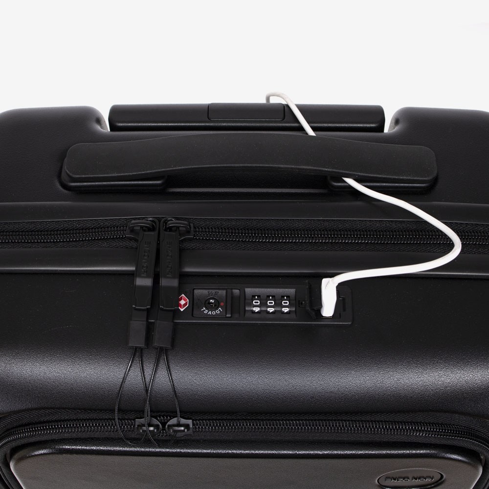 CarryOn With Laptop Compartment ENZO NORI SYDNEY2 55 cm Polycarbonate Black